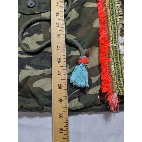 Antica Sartoria By Giacamo Cinque Women One Size Camo Embellished Hooded Jacket